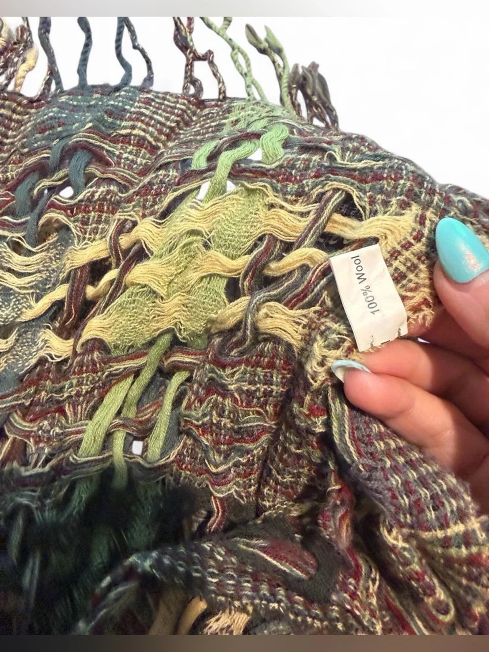 Wool 100% Multicolor Fringe Scarf - Olive, Mustard & Brown Jameson whiskey